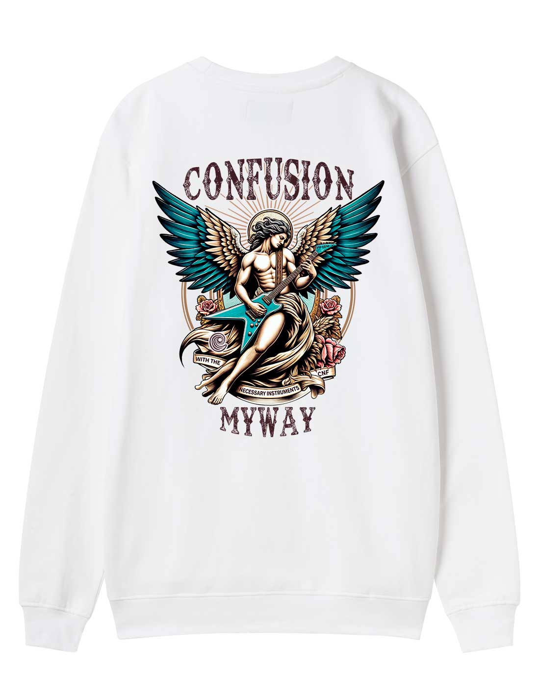 GUITAR ANGEL WHITE CREWNECK LIMITED EDITION