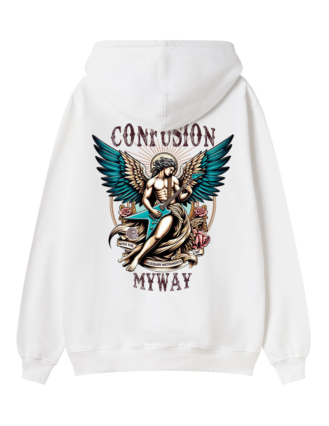 GUITAR ANGEL WHITE HOODIE LIMITED EDITION