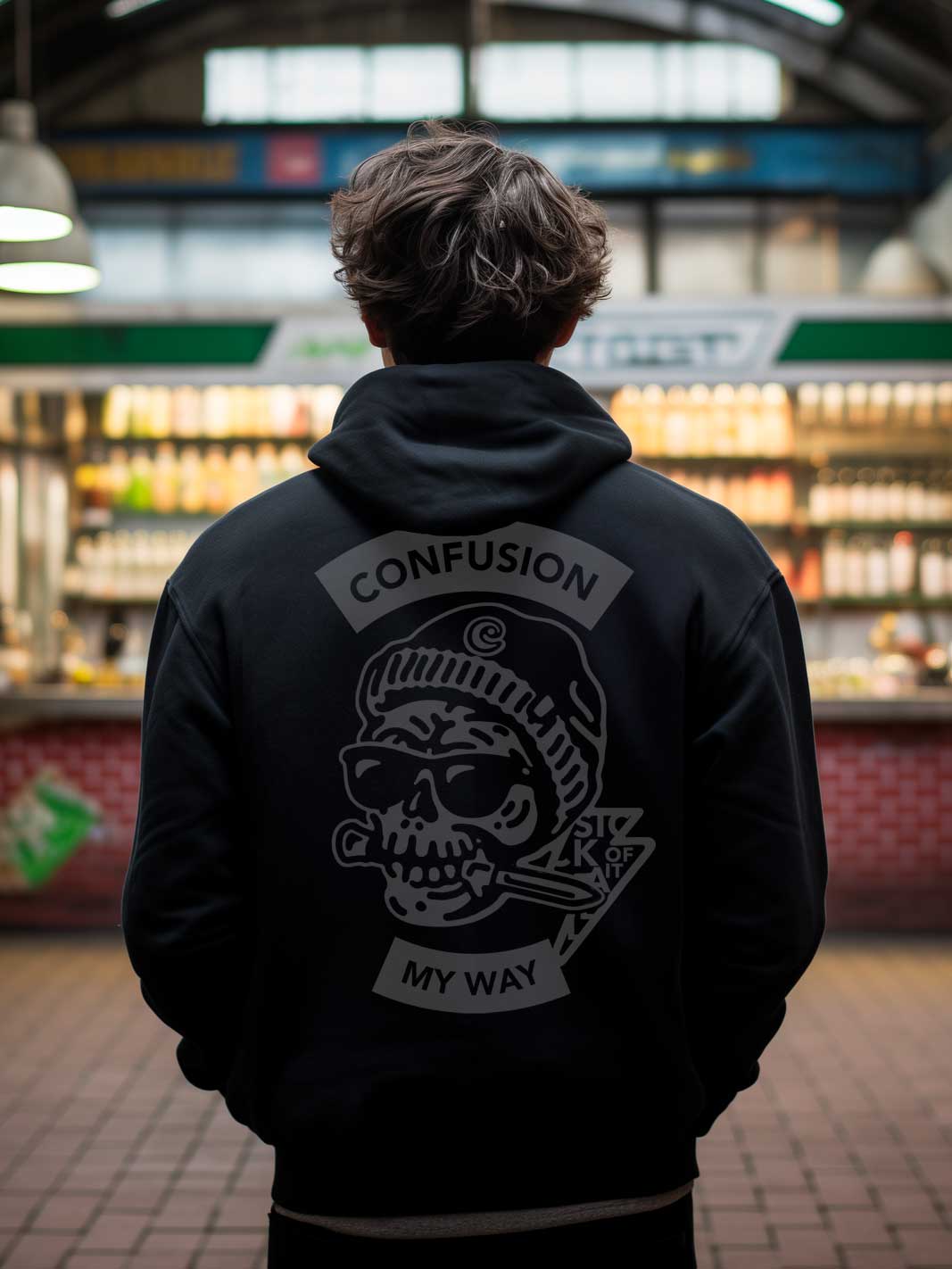 SKULL KNIFE BLACK ON BLACK HOODIE LIMITED EDITION