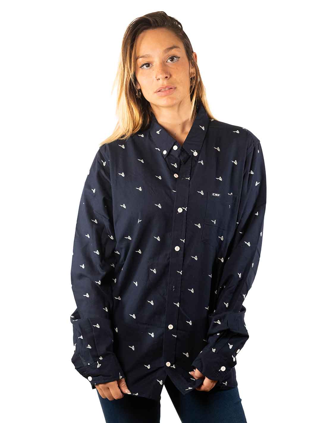 FLY SKULL BLUE SHIRT