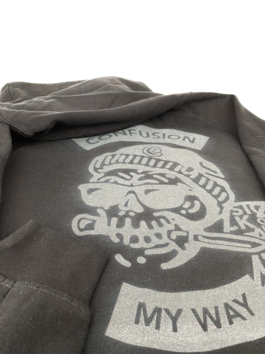 SKULL KNIFE BLACK ON BLACK HOODIE LIMITED EDITION