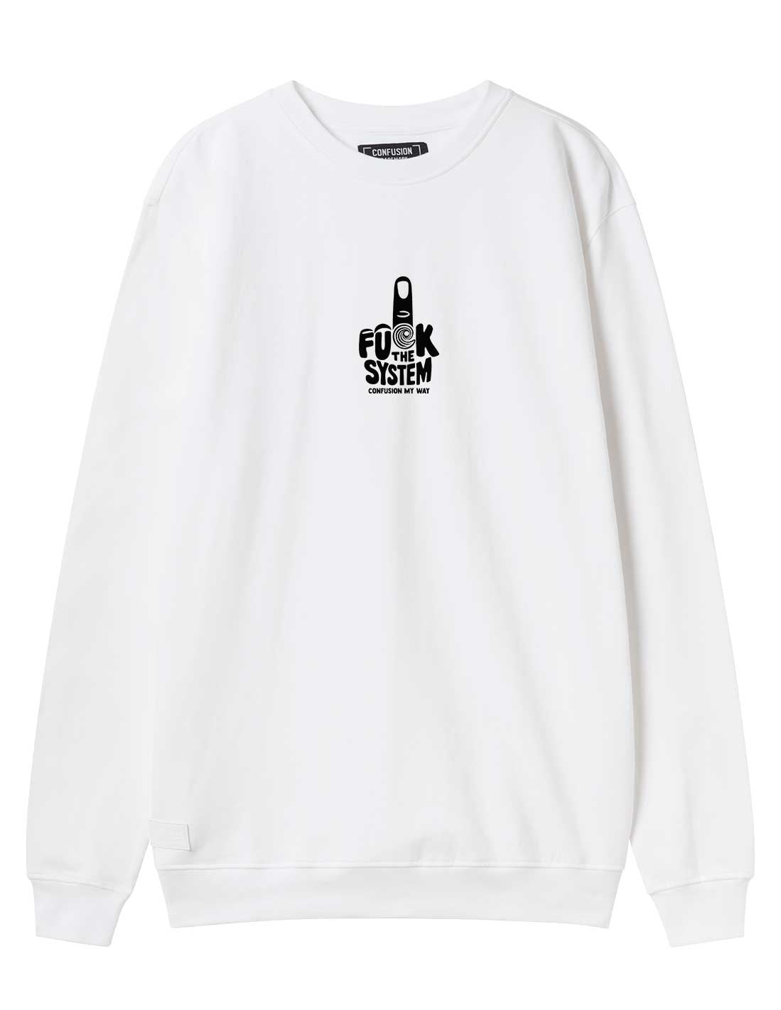 BREAK THE SYSTEM WHITE CREWNECK LIMITED EDITION