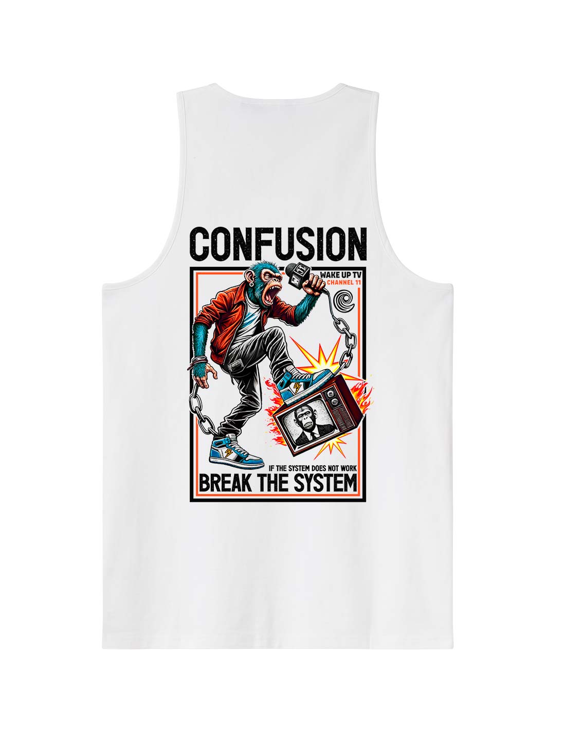 BREAK THE SYSTEM WHITE TANK LIMITED EDITION