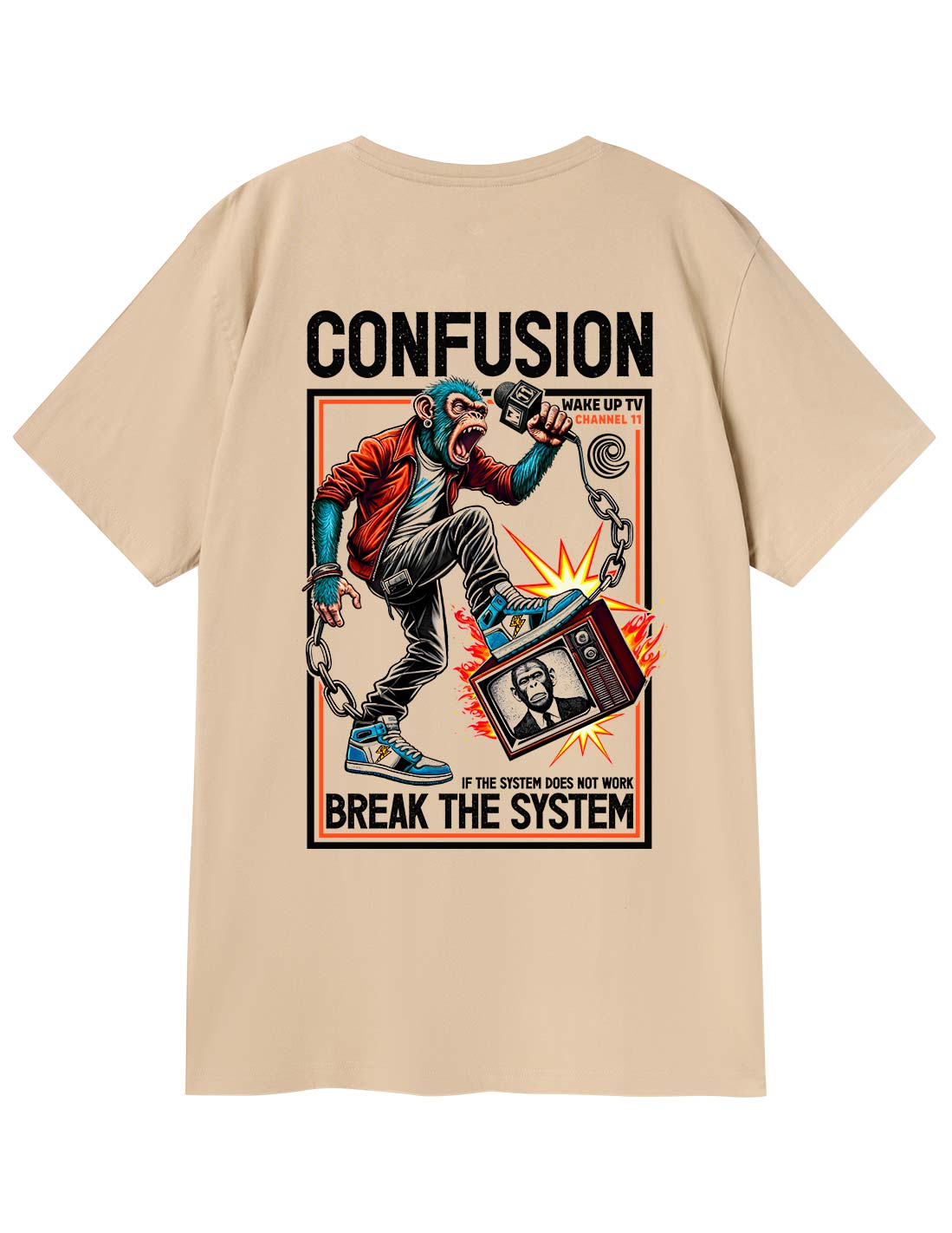 BREAK THE SYSTEM CREAM TSHIRT LIMITED EDITION