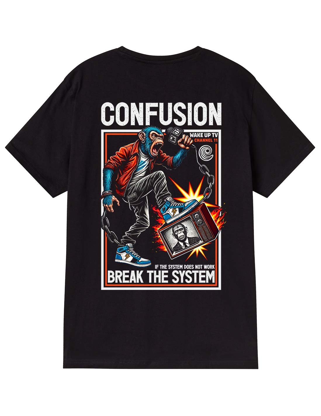 BREAK THE SYSTEM BLACK WHITE TSHIRT LIMITED EDITION