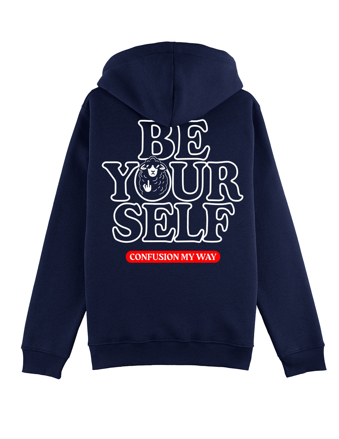 BE YOURSELF BLUE DEAL HOODIE PATTERN NEW