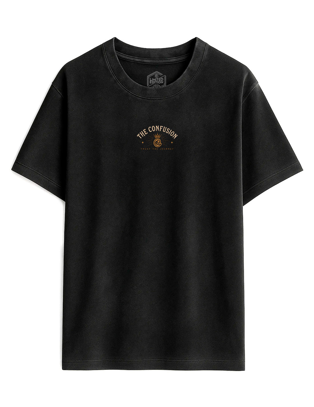 TRUST THE JOURNEY BLACK TEE OVERSIZE LAVADO A LA PIEDRA
