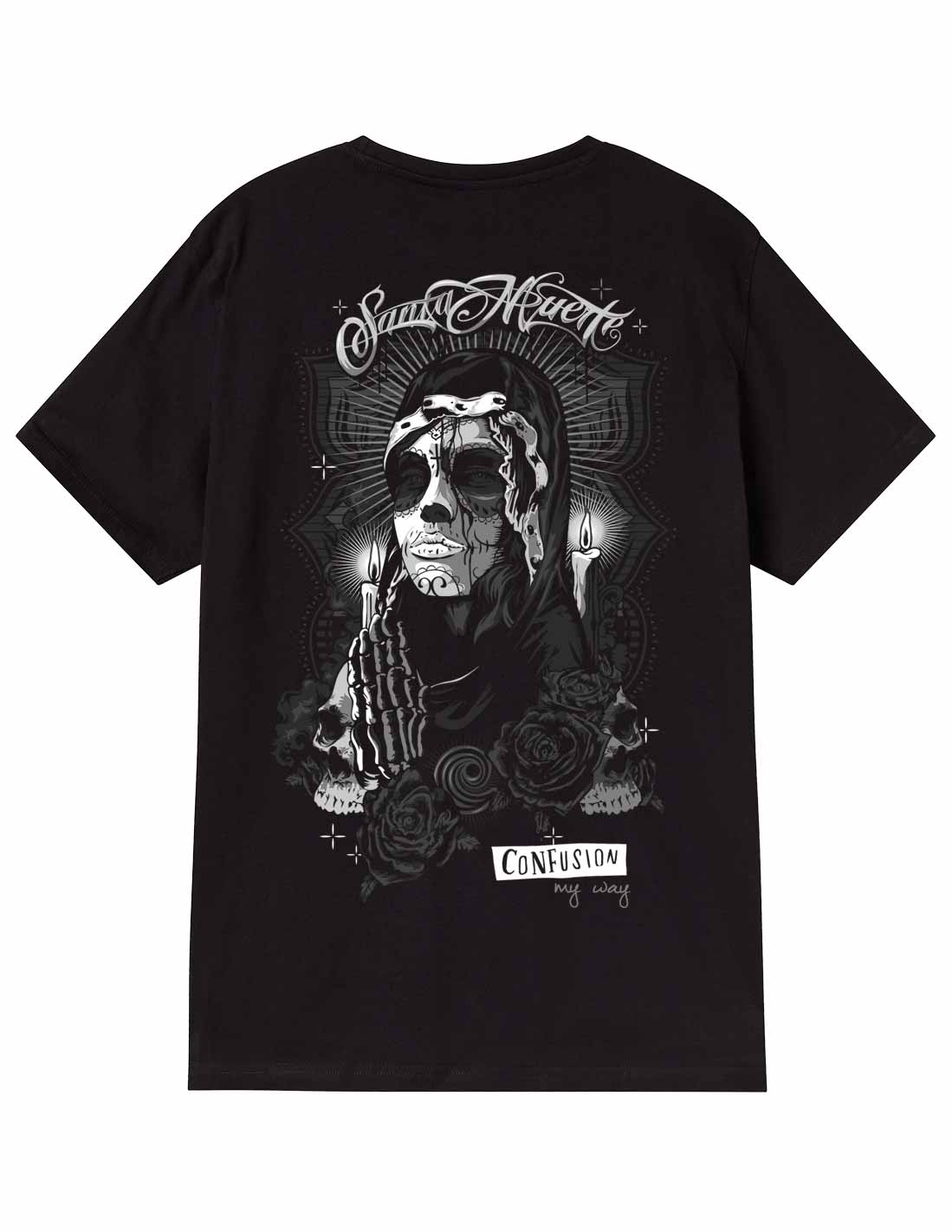 SANTA MUERTE BLACK TSHIRT