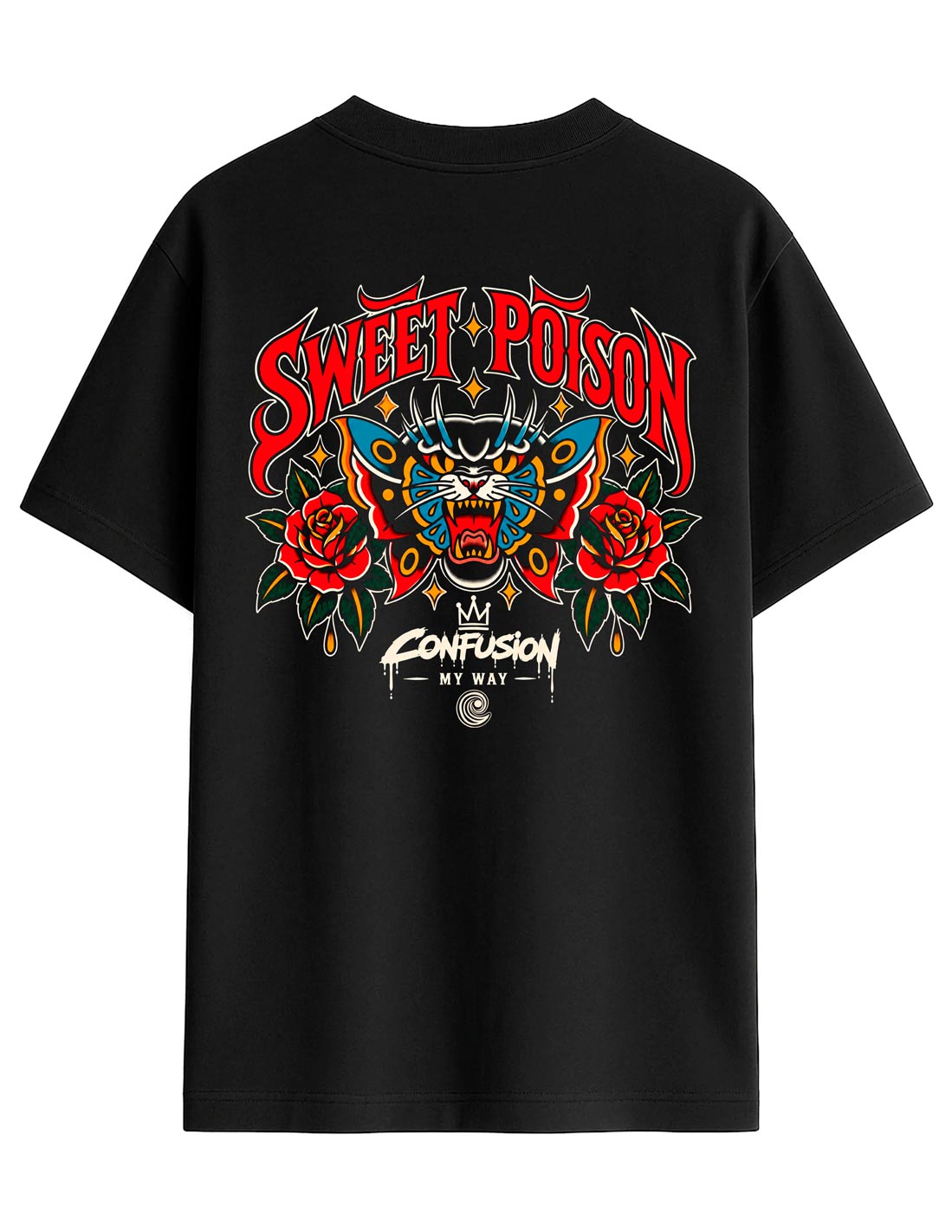 SWEET POISON BLACK TEE OVERSIZE