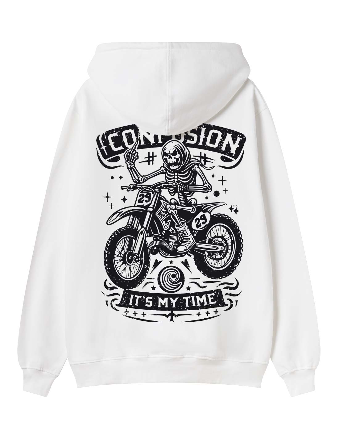 BLACK BIRD WHITE HOODIE