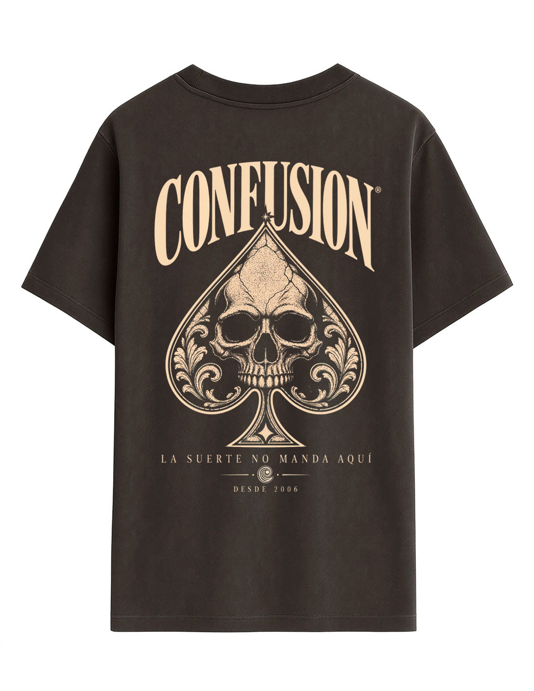 NO LUCK BLACK COFFEE TEE OVERSIZE LAVADO A LA PIEDRA