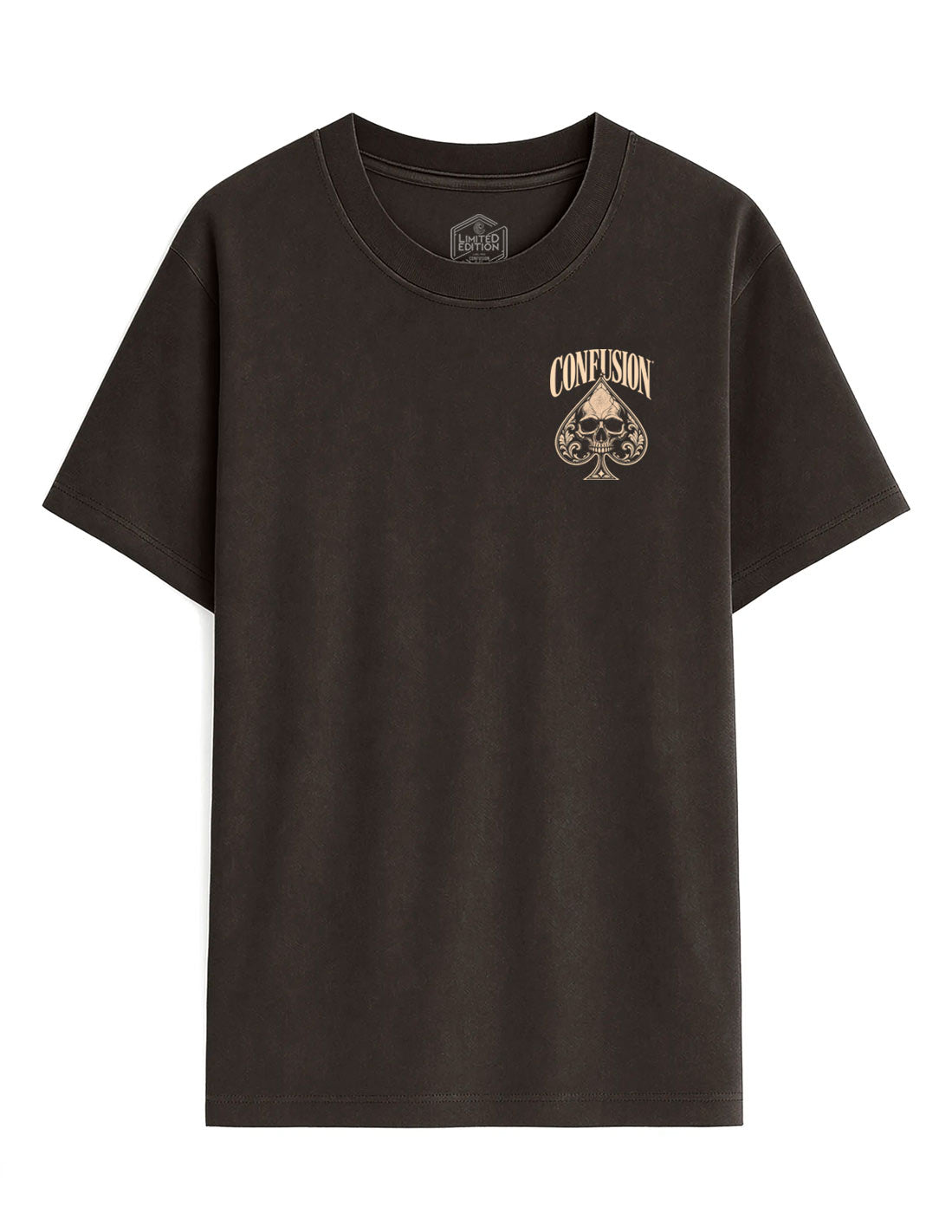 NO LUCK BLACK COFFEE TEE OVERSIZE LAVADO A LA PIEDRA