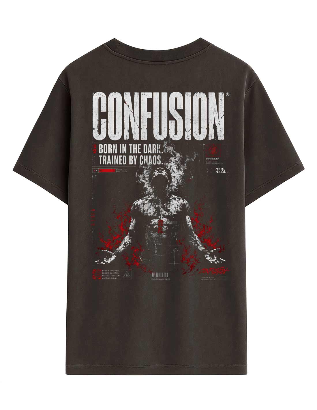 BORN IN THE DARK BLACK COFFEE TEE OVERSIZE LAVADO A LA PIEDRA