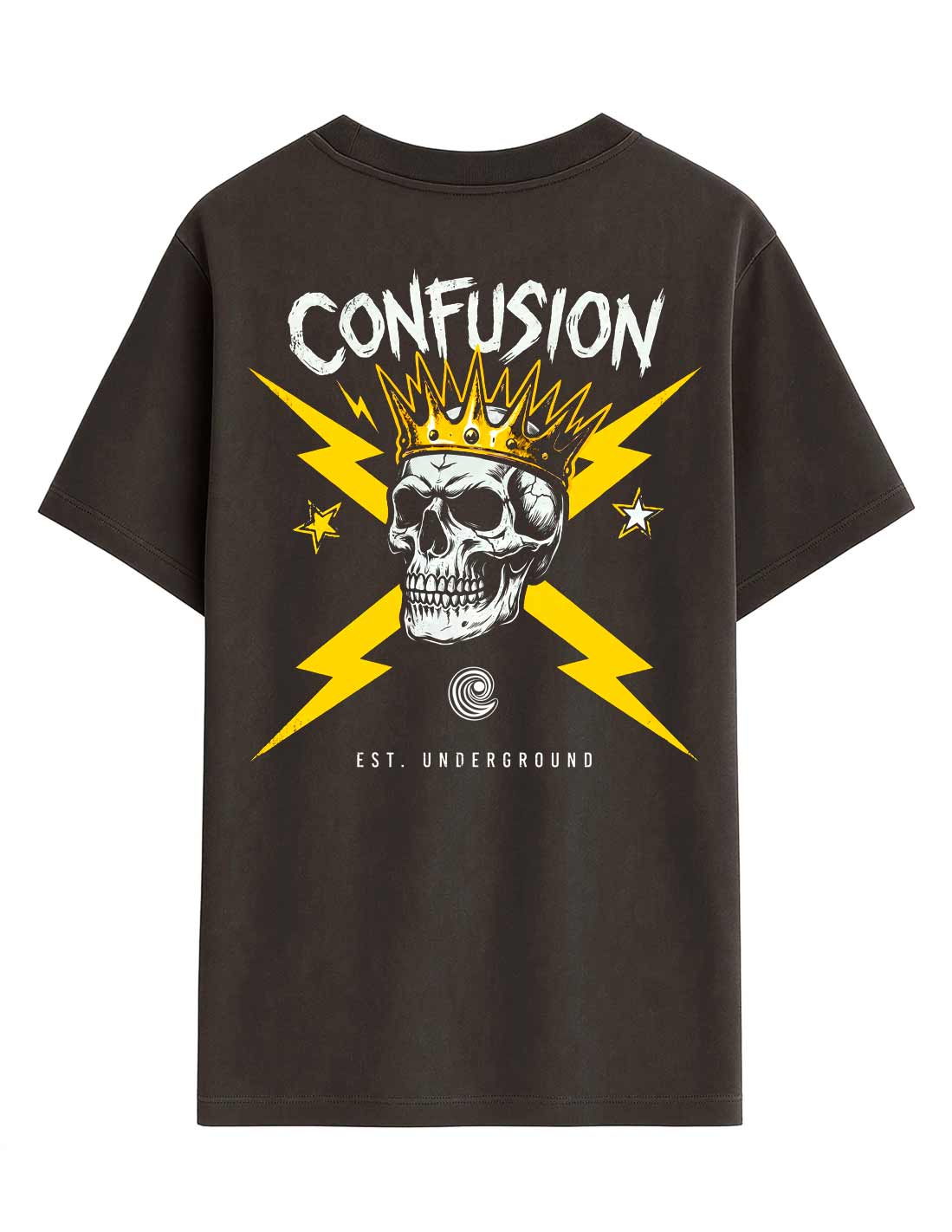 EST UNDERGROUND BLACK COFFEE TEE OVERSIZE LAVADO A LA PIEDRA