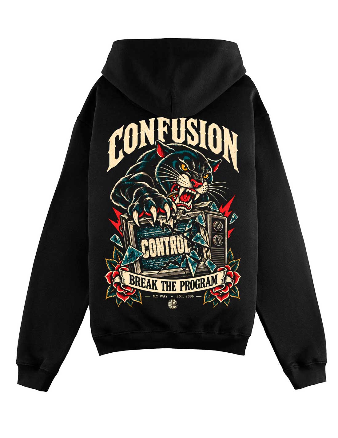BREAK THE PROGRAM BLACK HOODIE OVERSIZE