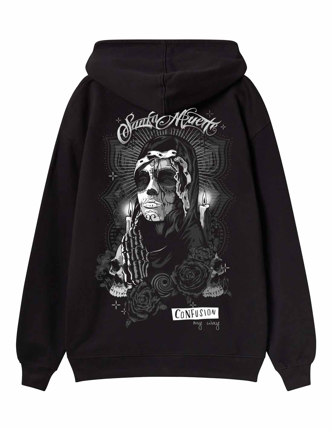 SANTA MUERTE BLACK HOODIE