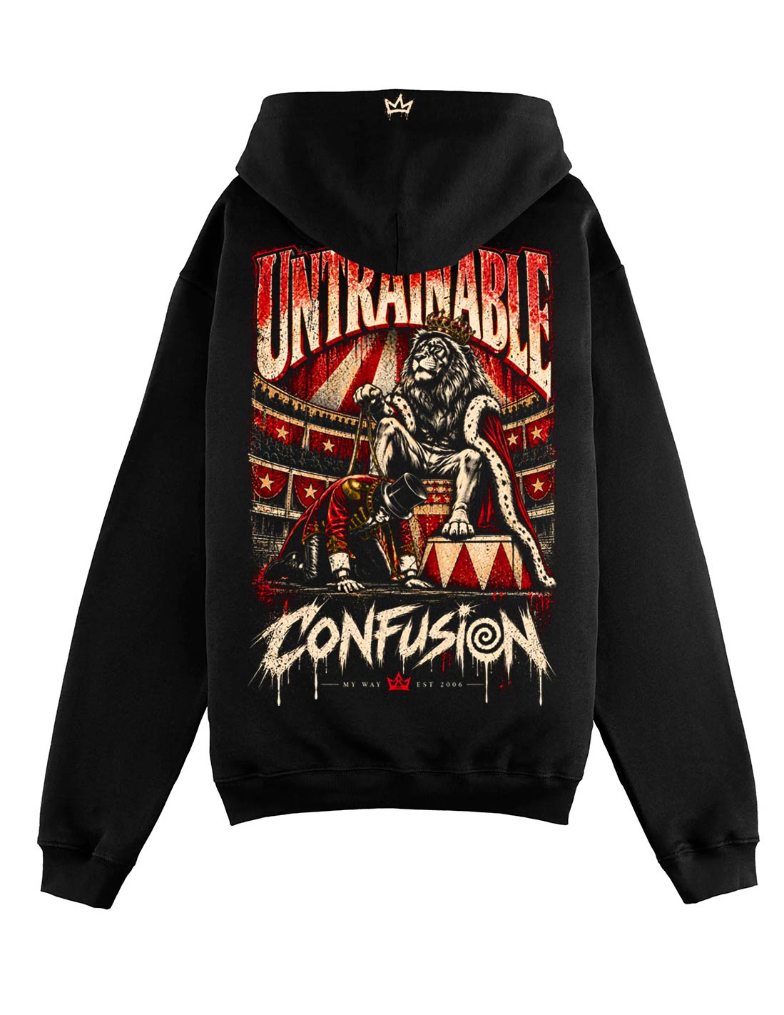 UNTRAINABLE BLACK HOODIE OVERSIZE