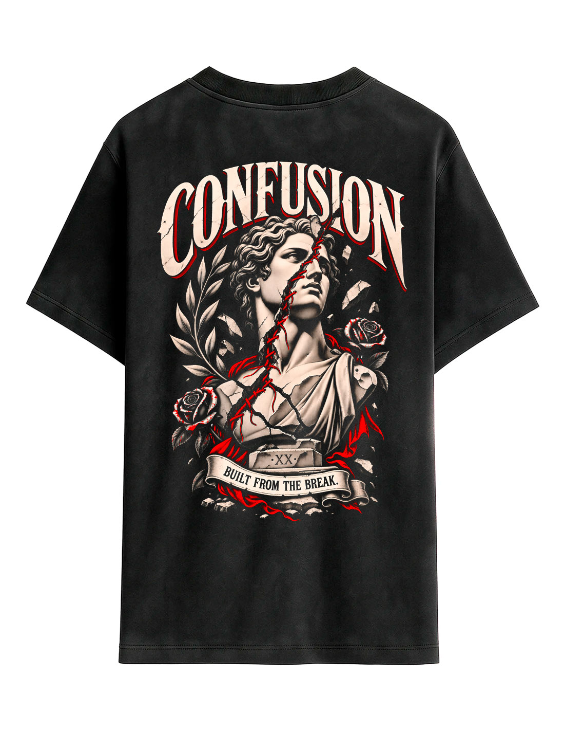BUILD FROM THE BREAK BLACK TEE OVERSIZE LAVADO A LA PIEDRA