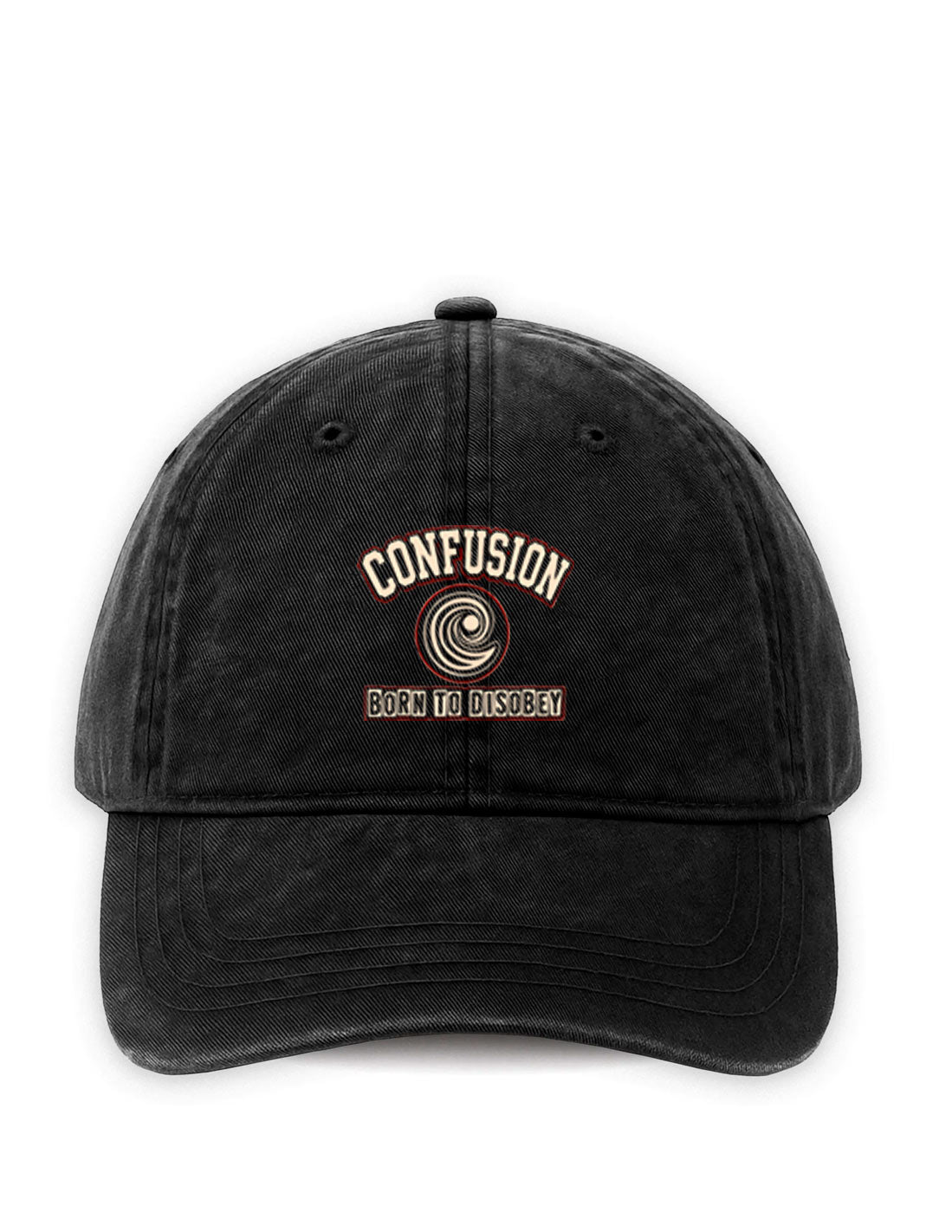 BORN TO DISOBEY BLACK CAP STRAPBACK LAVADO A LA PIEDRA