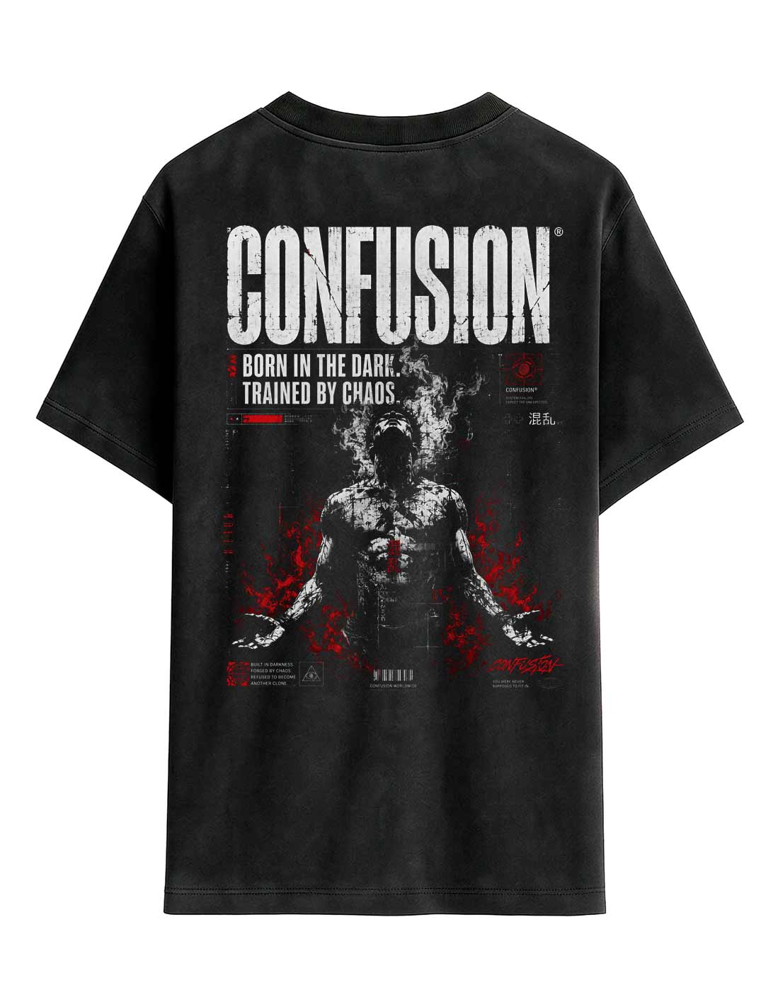 BORN IN THE DARK BLACK TEE OVERSIZE LAVADO A LA PIEDRA