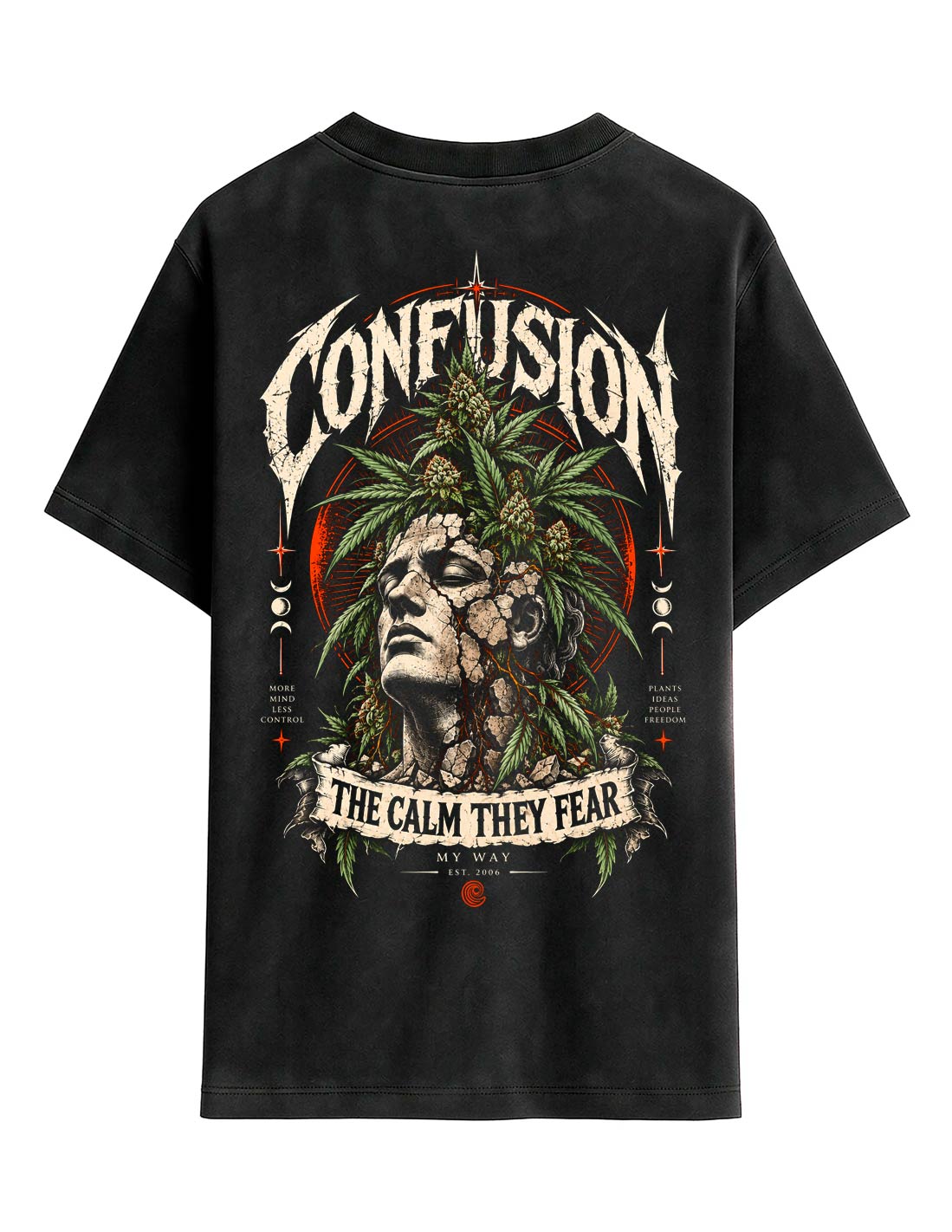 THE CALM BLACK TEE OVERSIZE LAVADO A LA PIEDRA