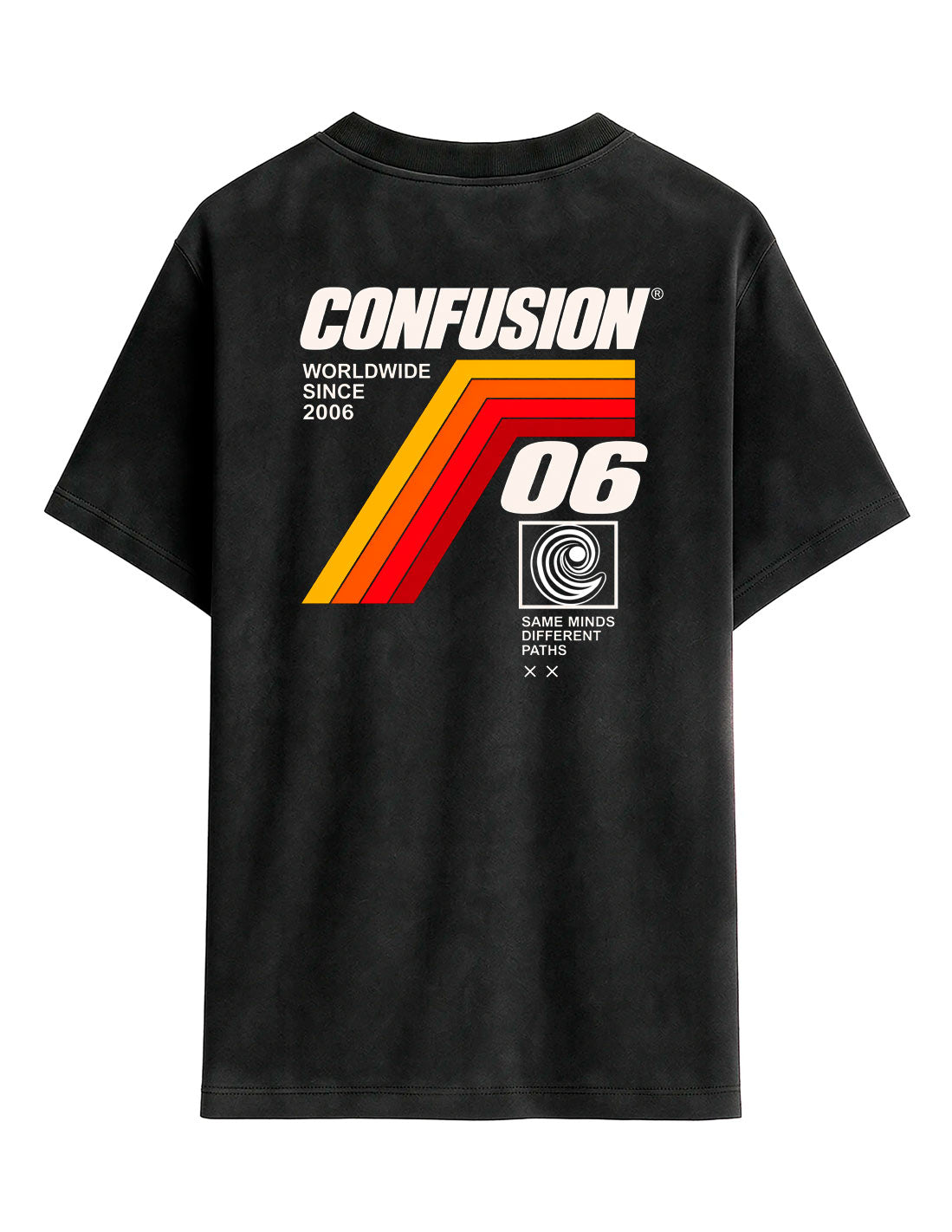 SAME MINDS BLACK TEE OVERSIZE LAVADO A LA PIEDRA