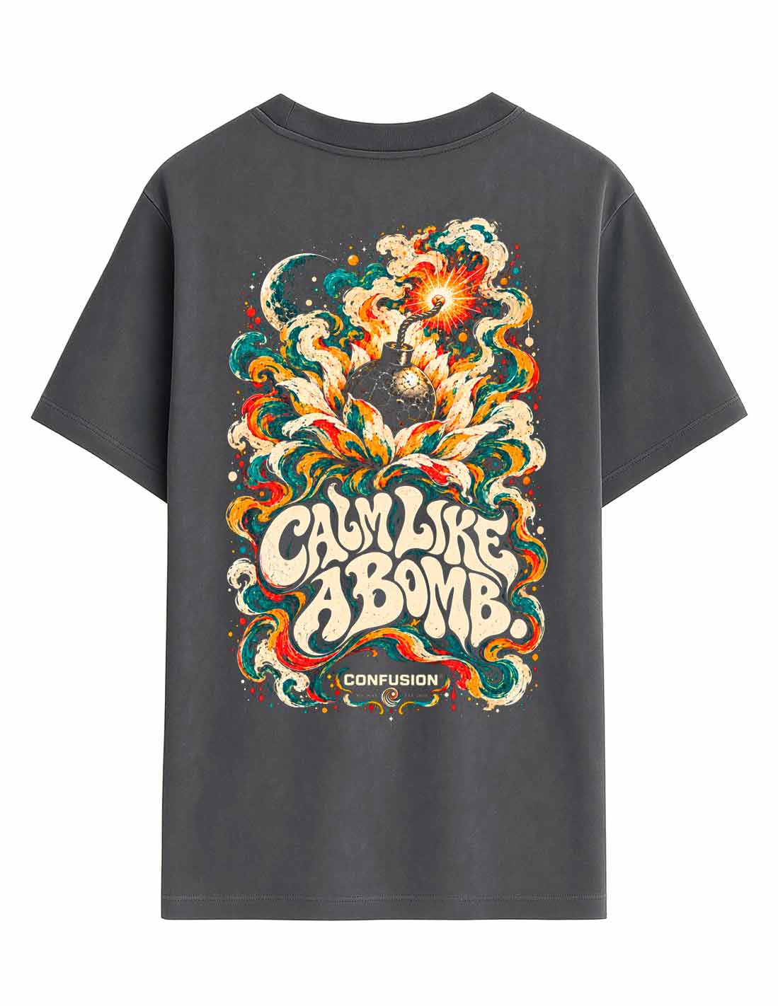 CALM LIKE A BOMB BLACK OYSTER OVERSIZE LAVADO A LA PIEDRA