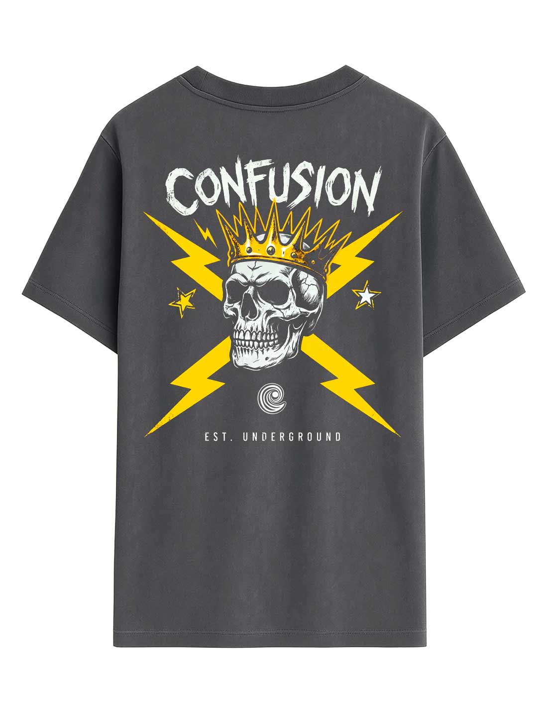 EST UNDERGROUND BLACK OYSTER TEE OVERSIZE LAVADO A LA PIEDRA