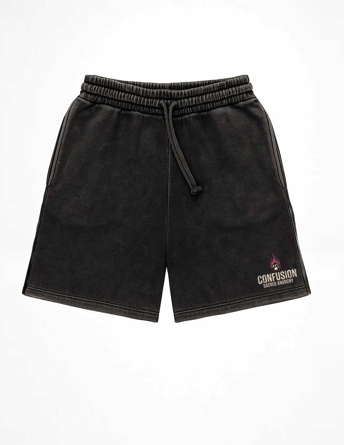SACRED ANARCHY BLACK SHORT LAVADO A LA PIEDRA
