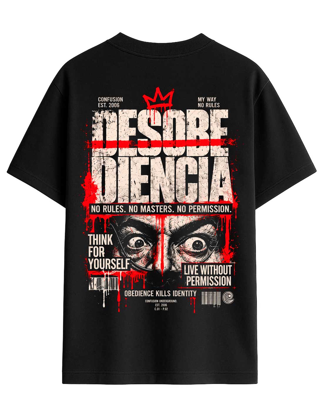 DESOBEDECE BLACK TEE OVERSIZE