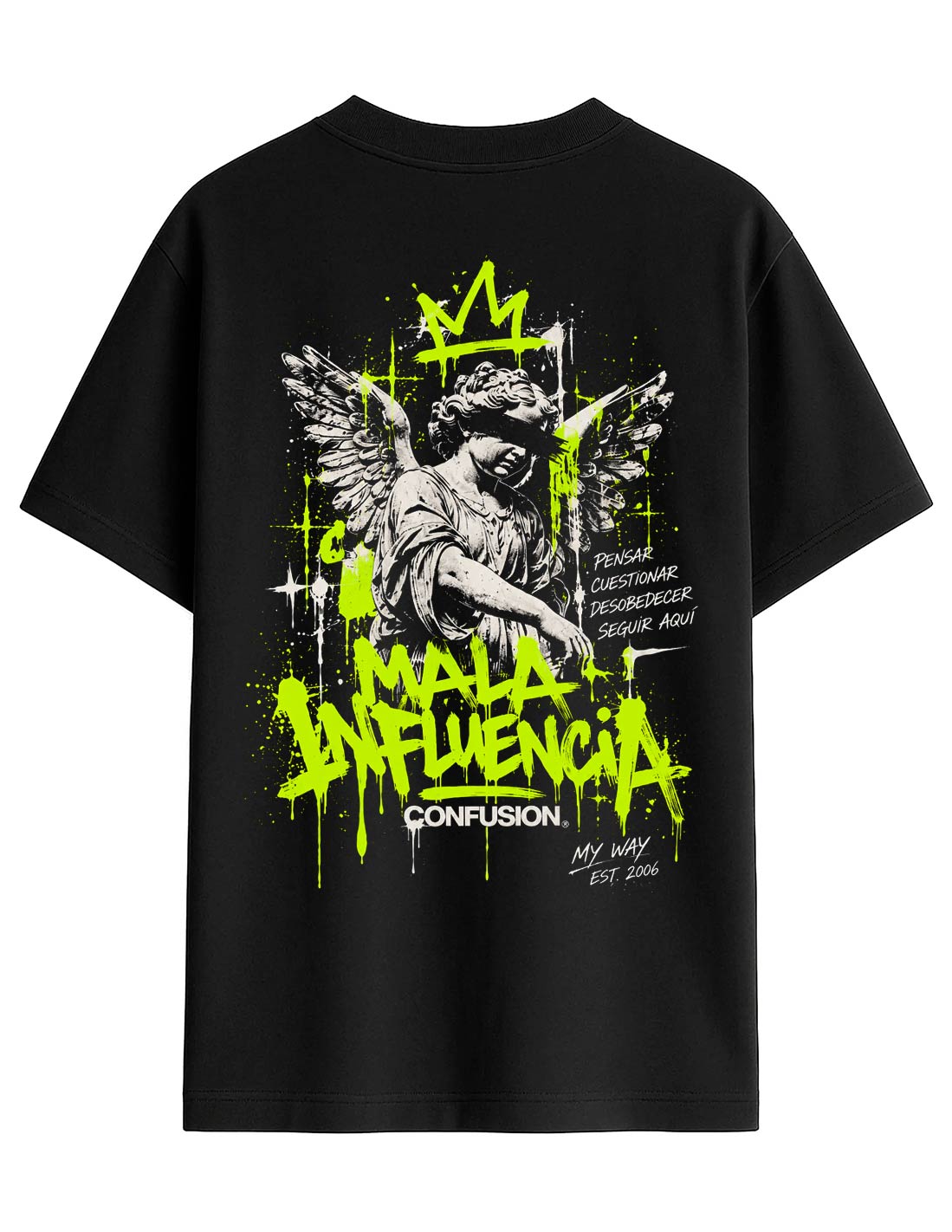 MALA INFLUENCIA BLACK TEE OVERSIZE