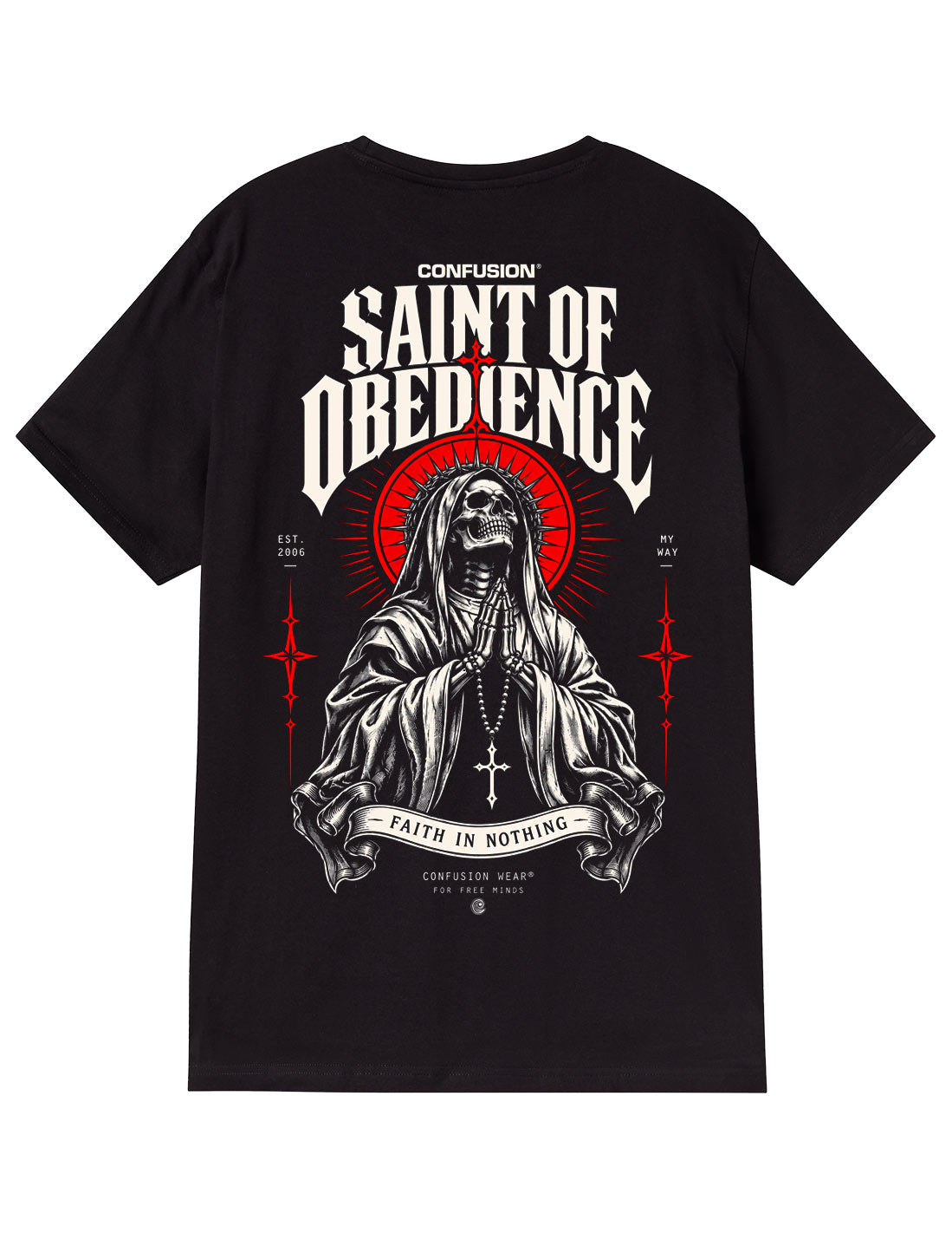 SAINT OF OBEDIENCE BLACK TSHIRT