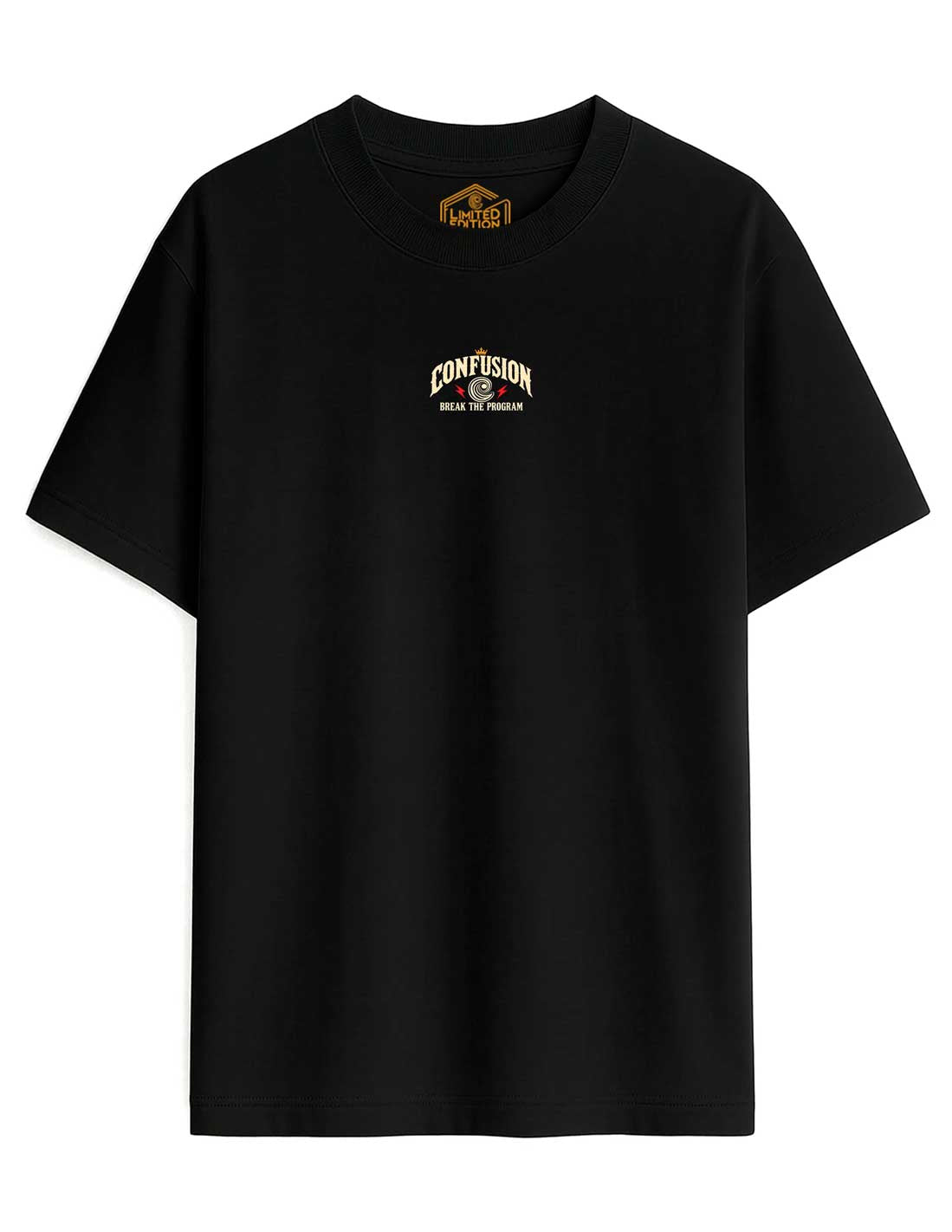 BREAK THE PROGAM BLACK TEE OVERSIZE