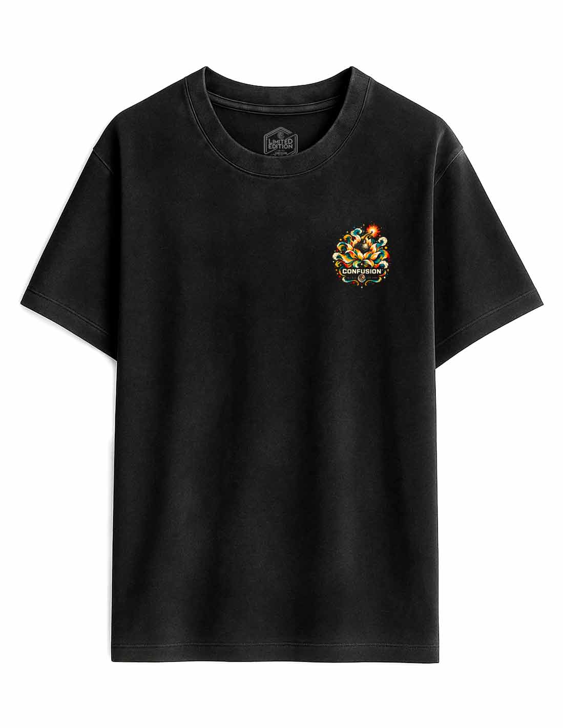 CALM LIKE A BOMB BLACK OVERSIZE LAVADO A LA PIEDRA
