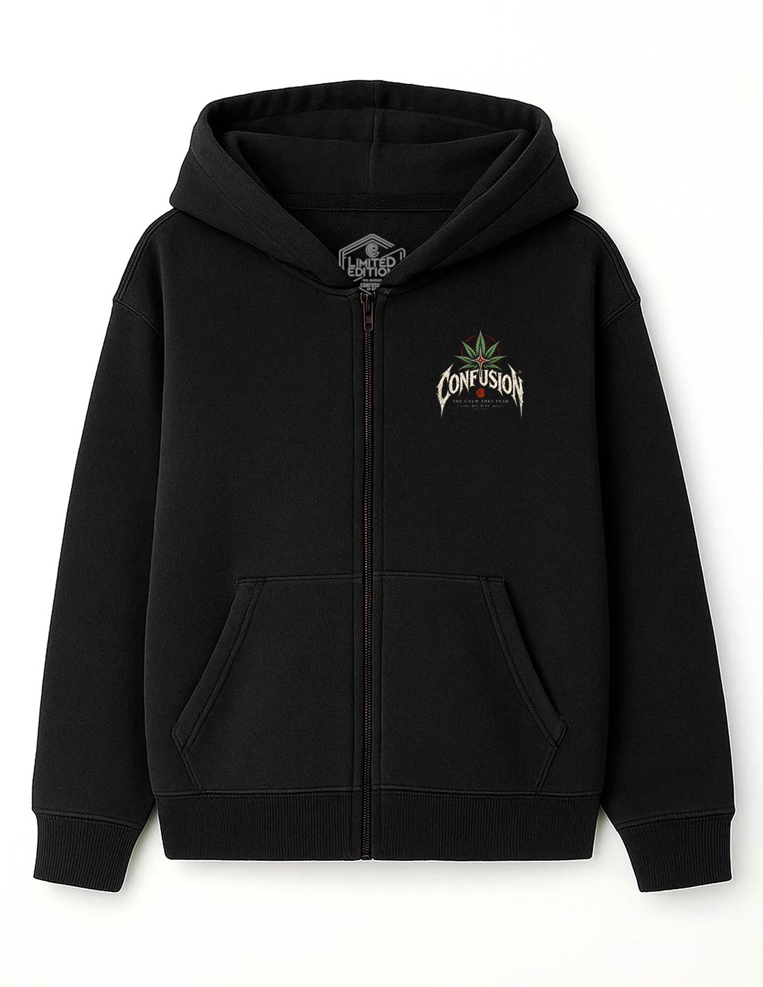 THE CALM BLACK ZIPPER OVERSIZE