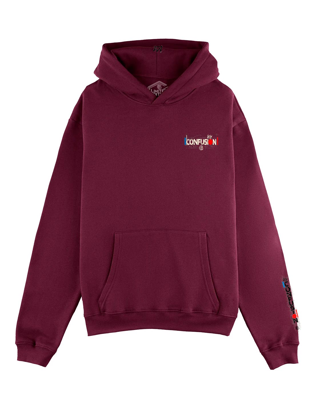 NO QUIERO BORDEU HOODIE OVERSIZE
