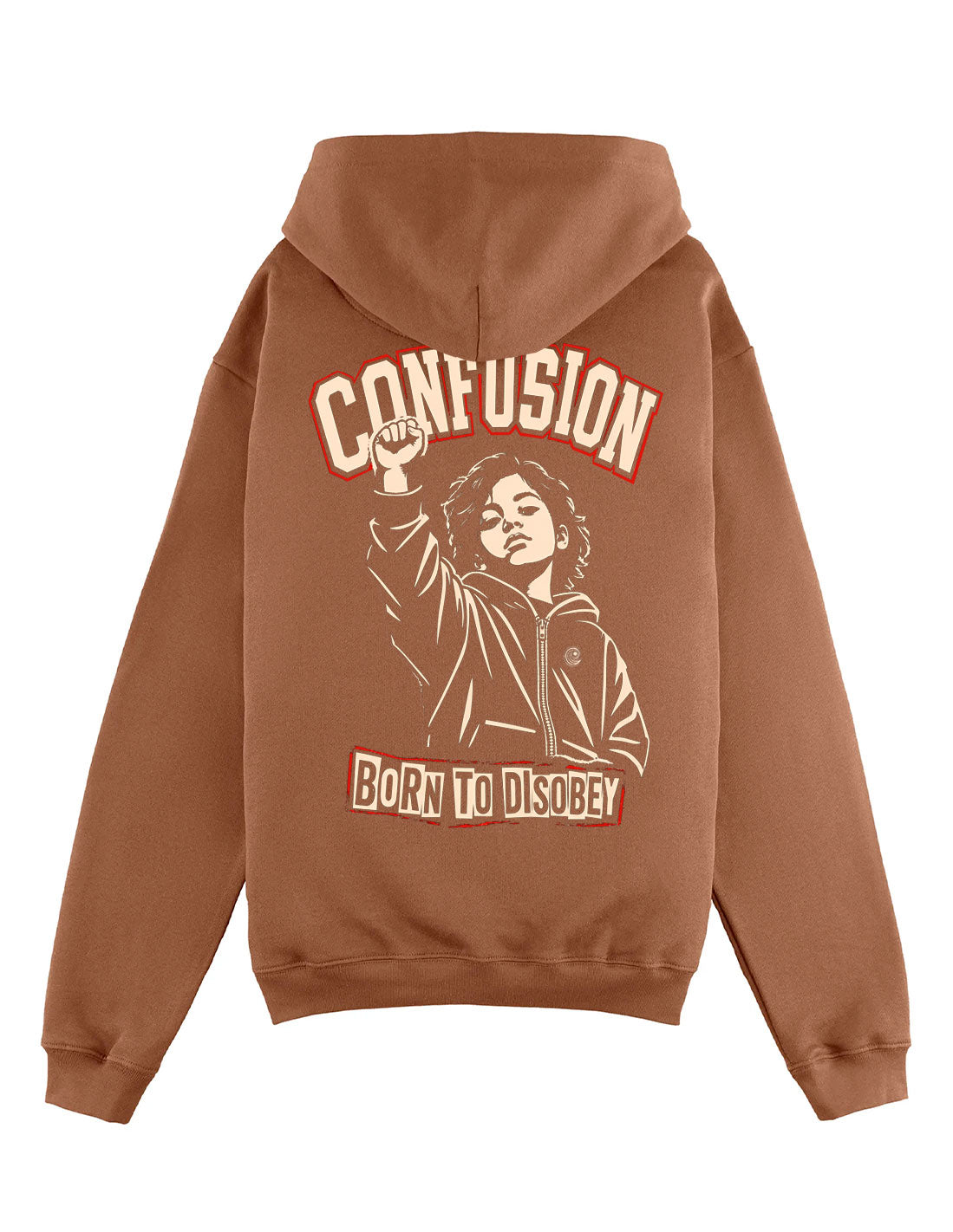 BORN TO DISOBEY BROWN HOODIE