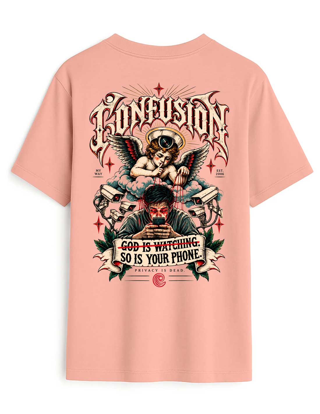 PRIVACY IS DEAD CAMEO BROWN TEE OVERSIZE