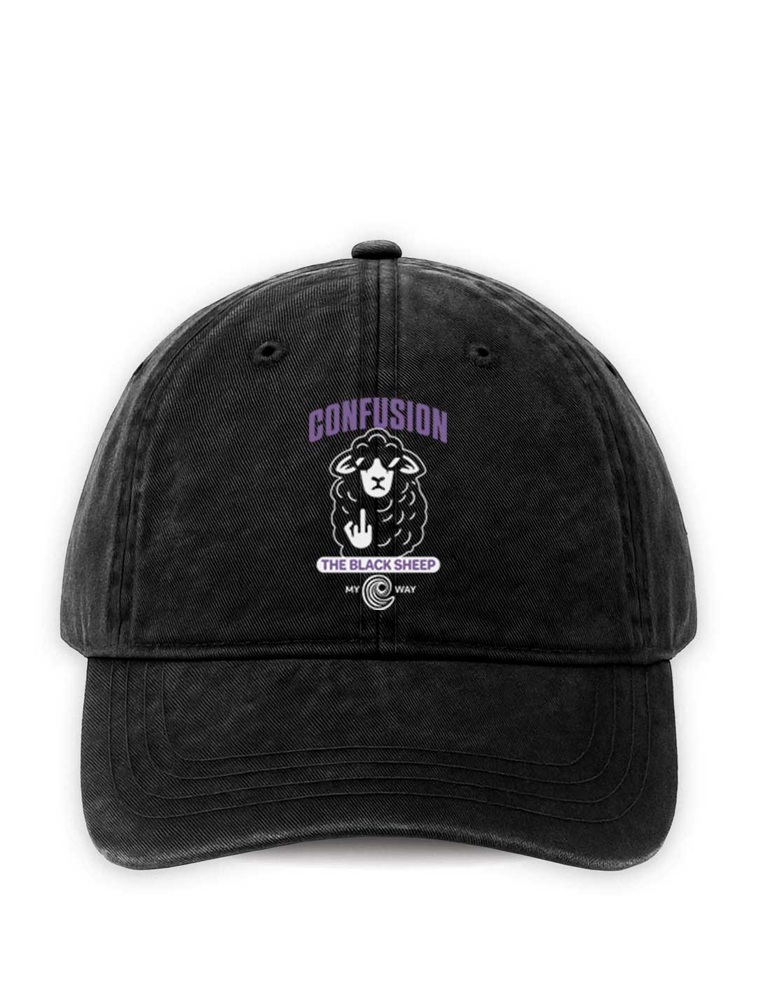 THE BLACK SHEEP BLACK CAP STRAPBACK LAVADO A LA PIEDRA