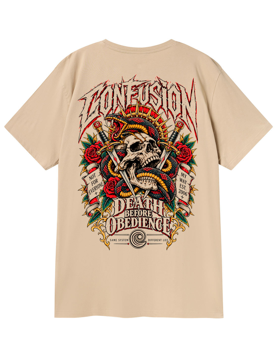 DEATH BEFORE OBEDIENCE CREAM TSHIRT