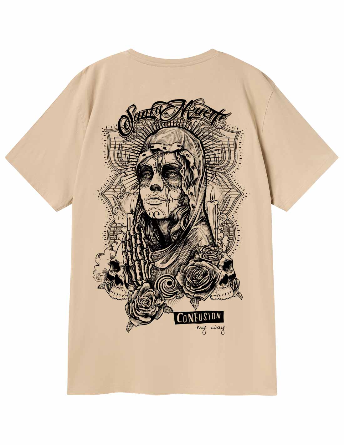 SANTA MUERTE CREAM TSHIRT