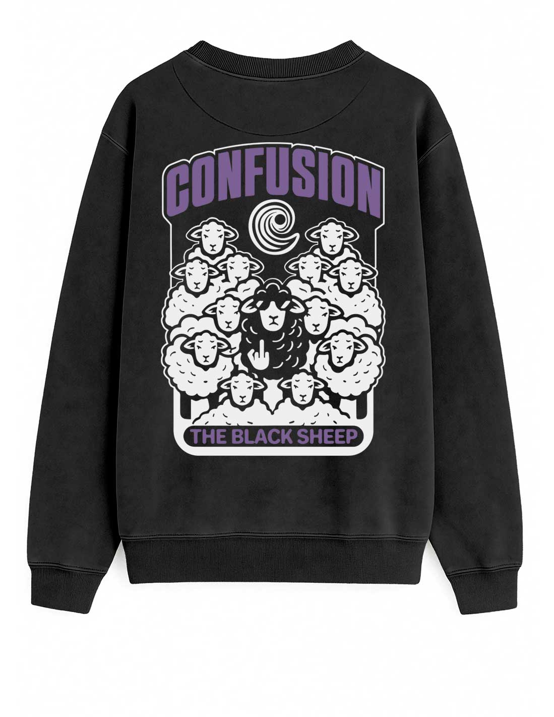 THE BLACK SHEEP BLACK LAVADA A LA PIEDRA CREWNECK