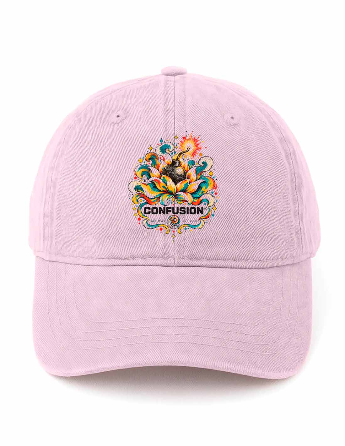 CALM LIKE A BOMB DAWN PINK CAP STRAPBACK LAVADO A LA PIEDRA