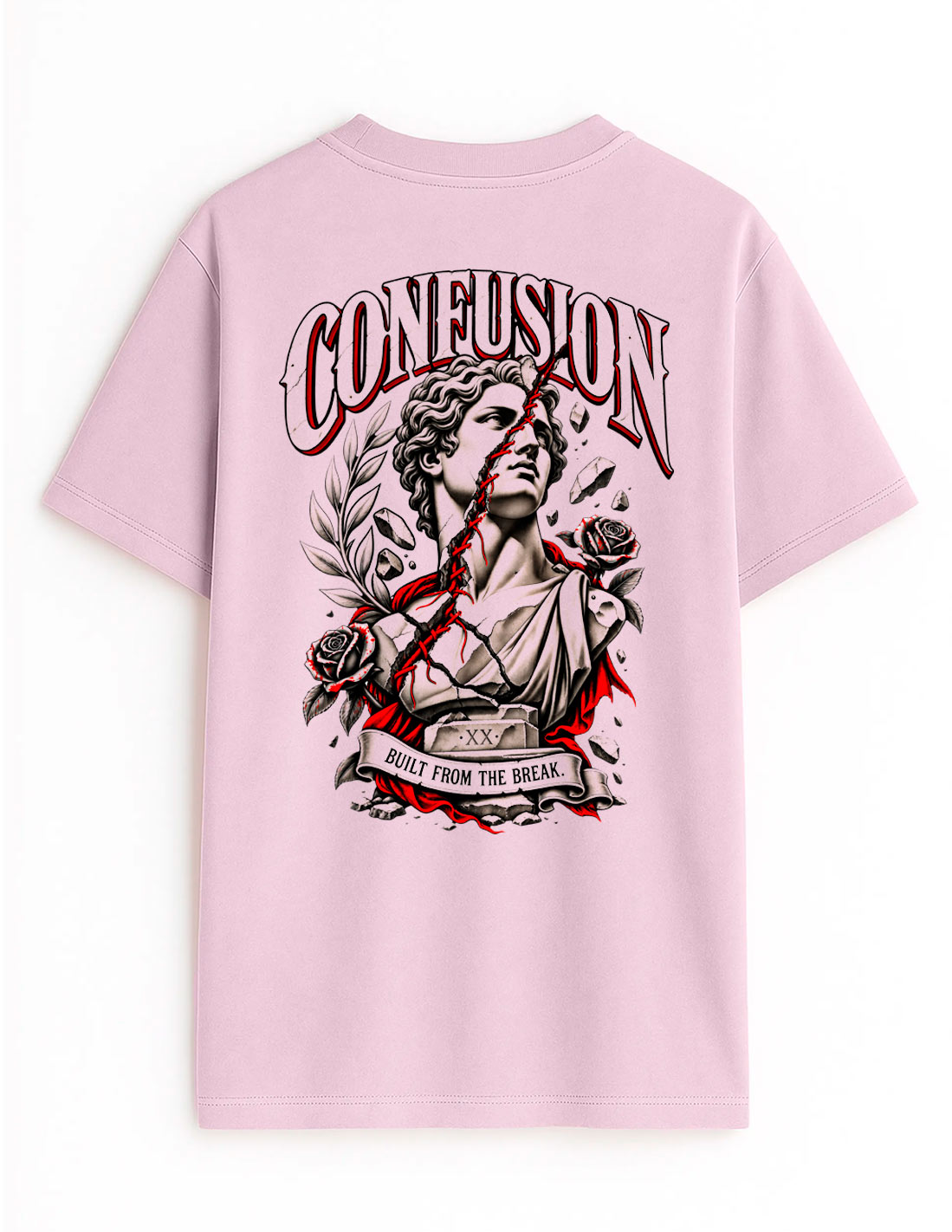 BUILD FROM THE BREAK DAWN PINK TEE OVERSIZE LAVADO A LA PIEDRA