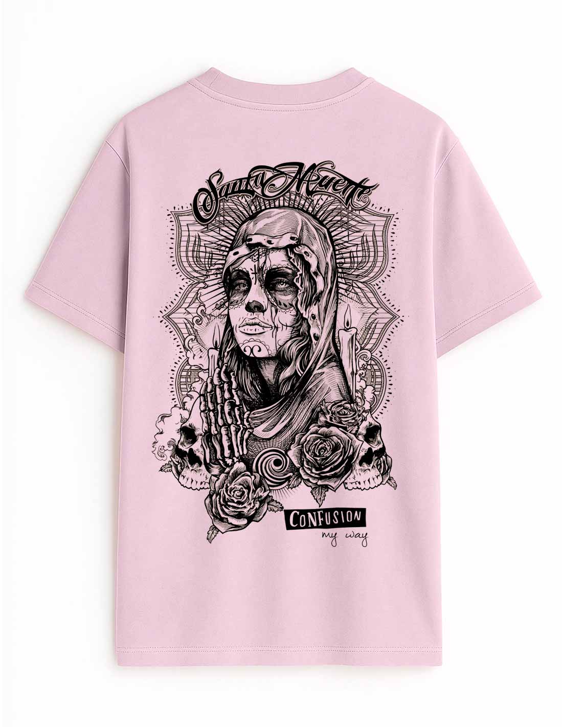 SANTA MUERTE DAWN PINK TEE OVERSIZE LAVADO A LA PIEDRA