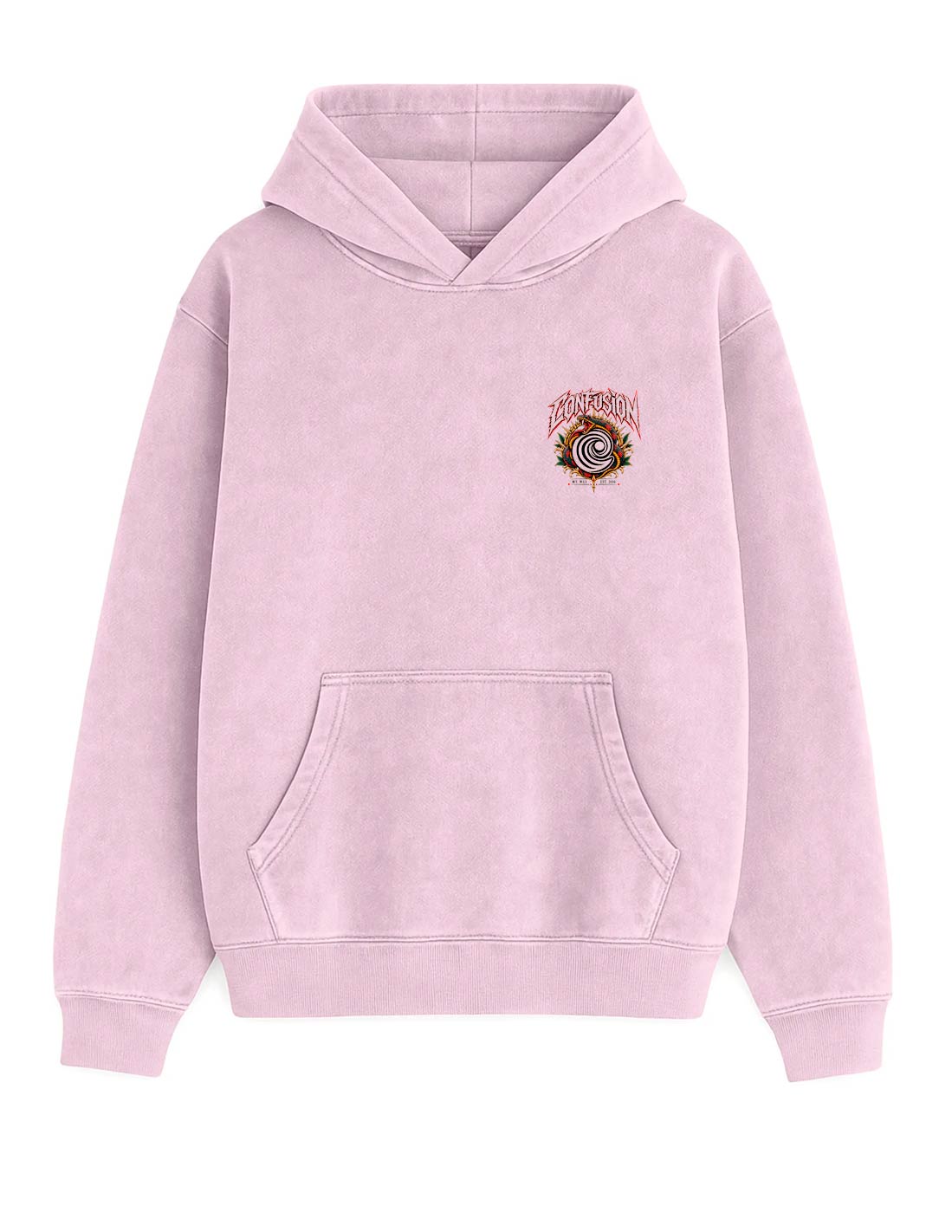 DEATH BEFORE OBEDIENCE DAWN PINK HOODIE OVERSIZE LAVADO PIEDRA