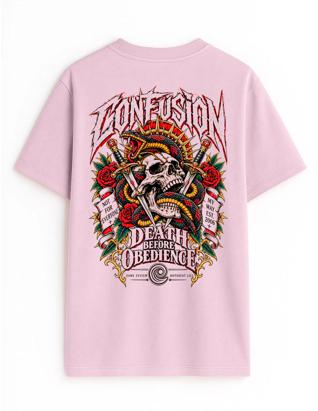 DEATH BEFORE OBEDIENCE DAWN PINK OVERSIZE LAVADO A LA PIEDRA