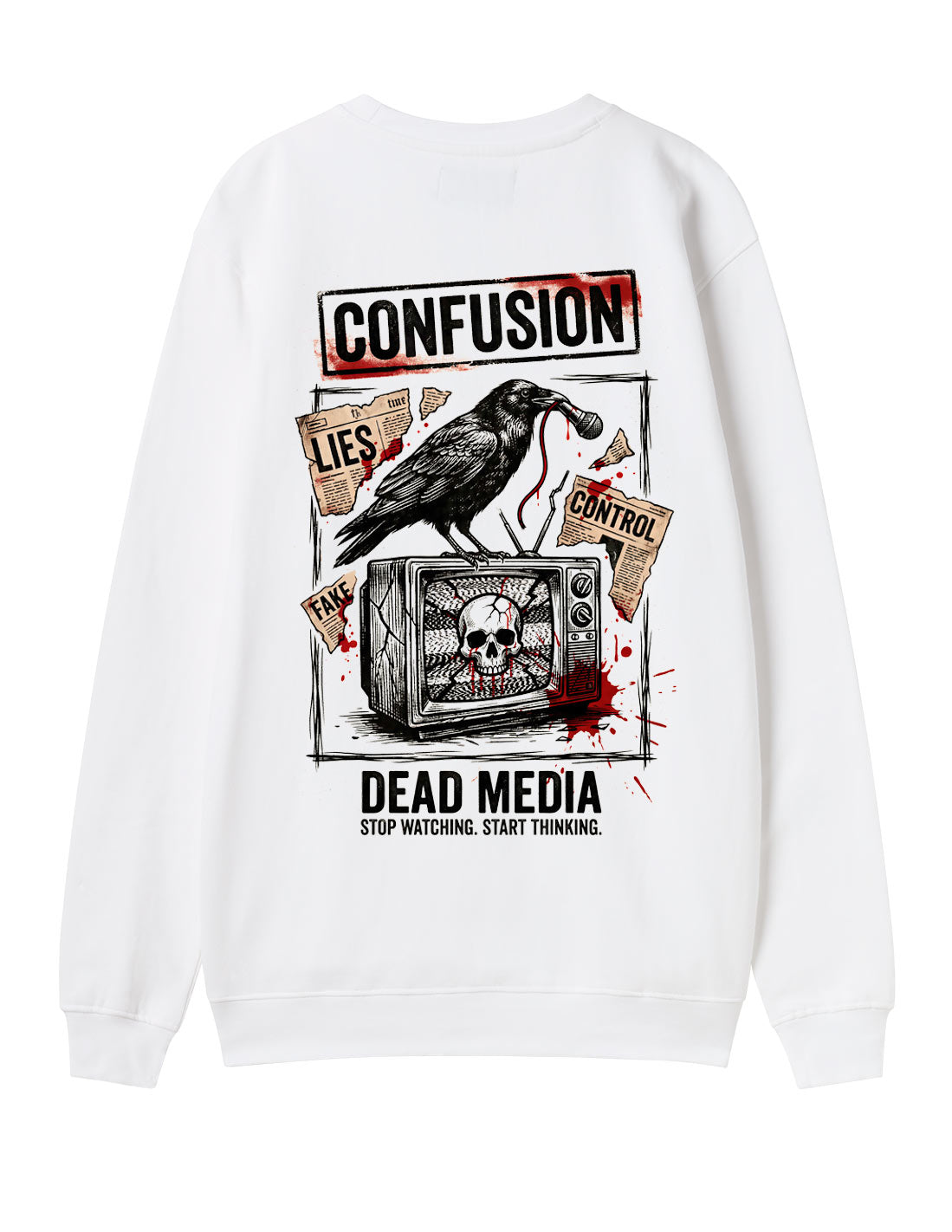 DEAD MEDIA WHITE CREWNECK