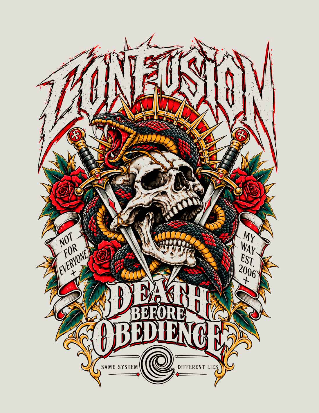 DEATH BEFORE OBEDIENCE WHITE TSHIRT