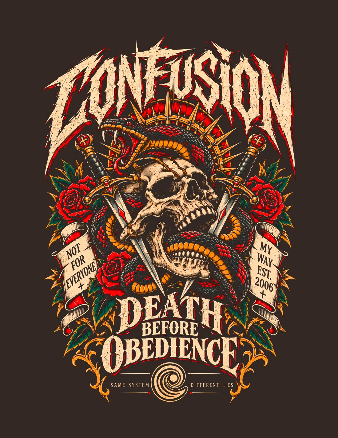 DEATH BEFORE OBEDIENCE BLACK COFFEE CREWNECK